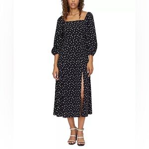 NWOT Sanctuary Black and pink square neck midi dress, Size 6